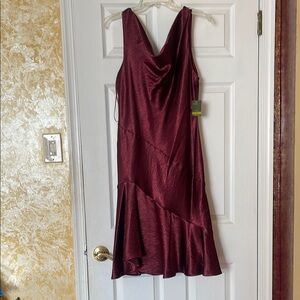 Elegant Burgundy Sleeveless Dress